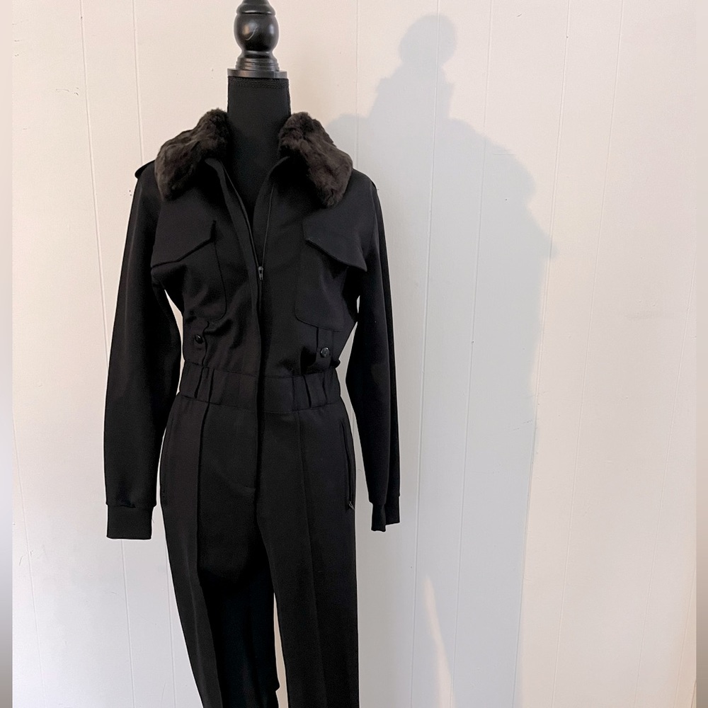 Fur Trimmed Jumpsuit